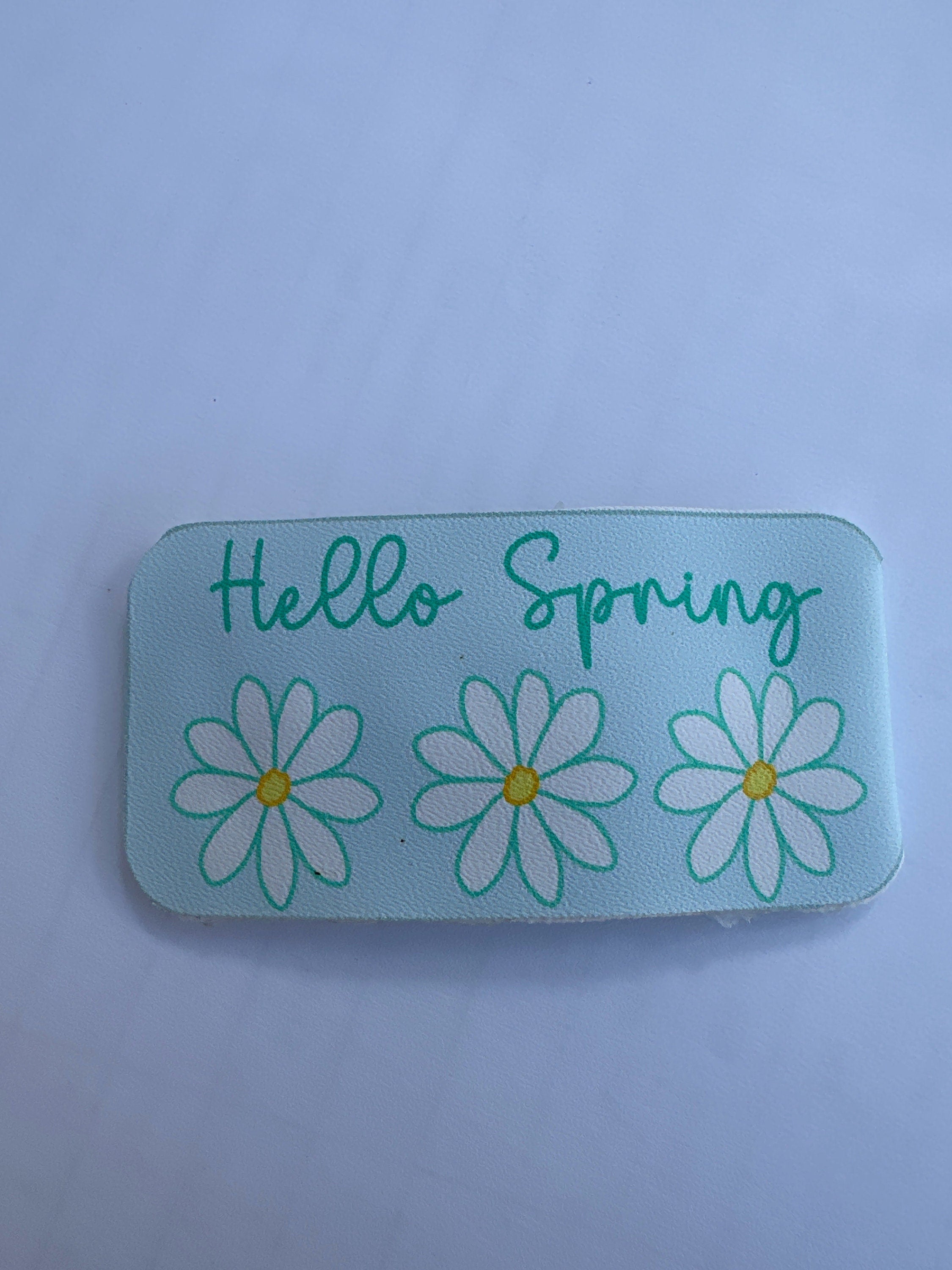 Pastel Spring Garden Faux Leather Hair Clip