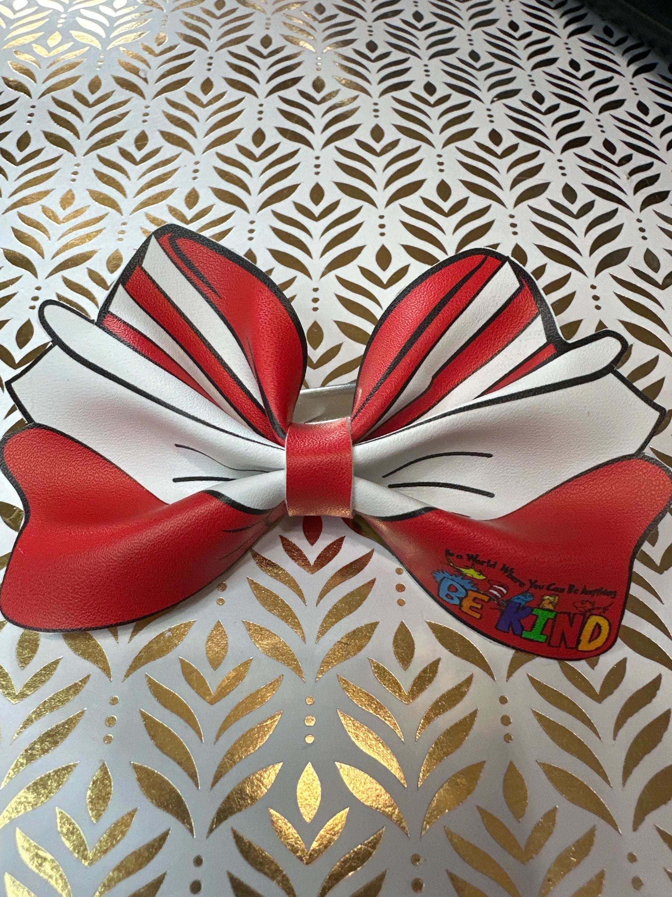 Dr Seuss Faux Leather Hair bows