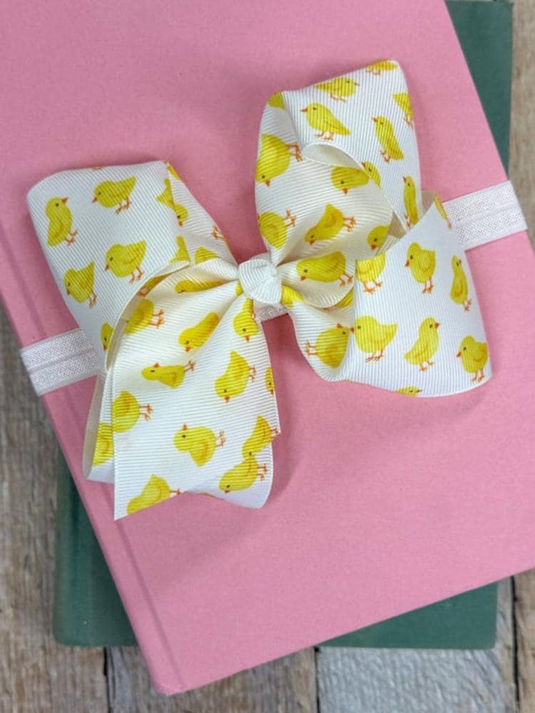 Easter Chicks Grosgrain Bow Headband