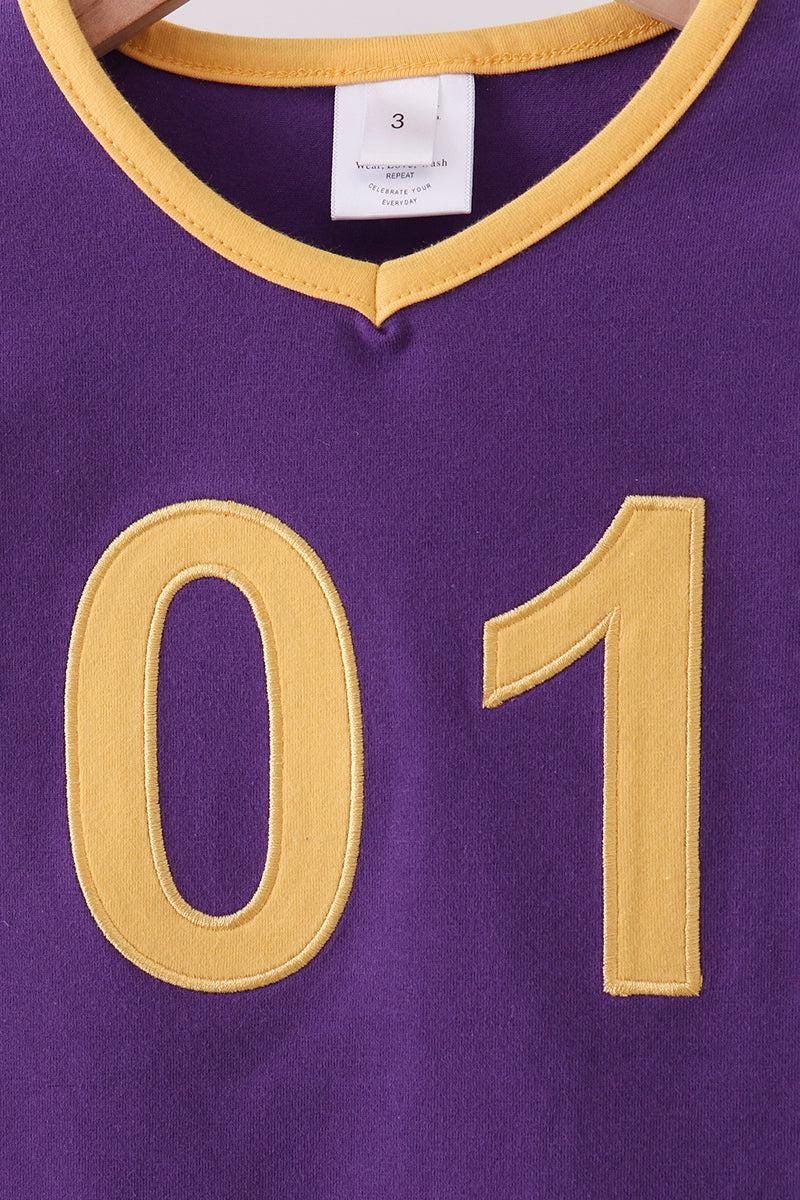 Purple LSU 01 applique top