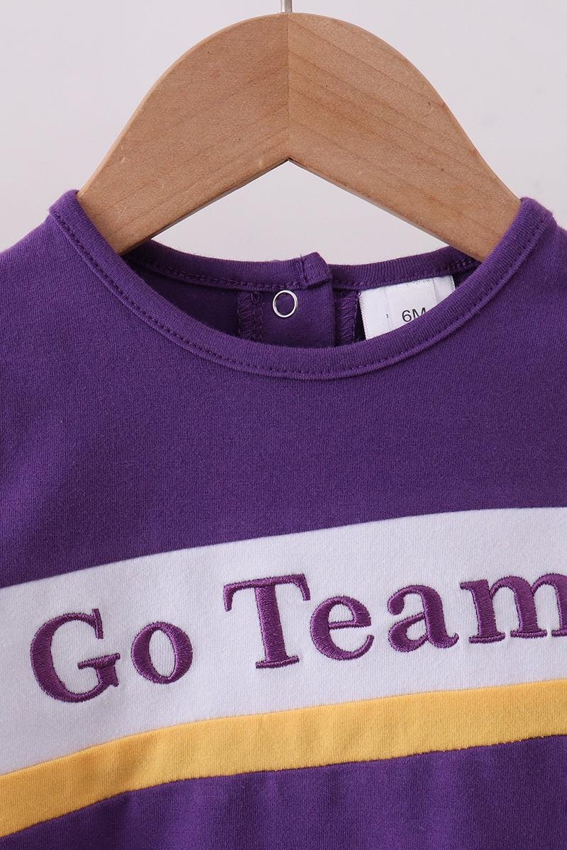 Purple LSU Go Team embroidery bubble