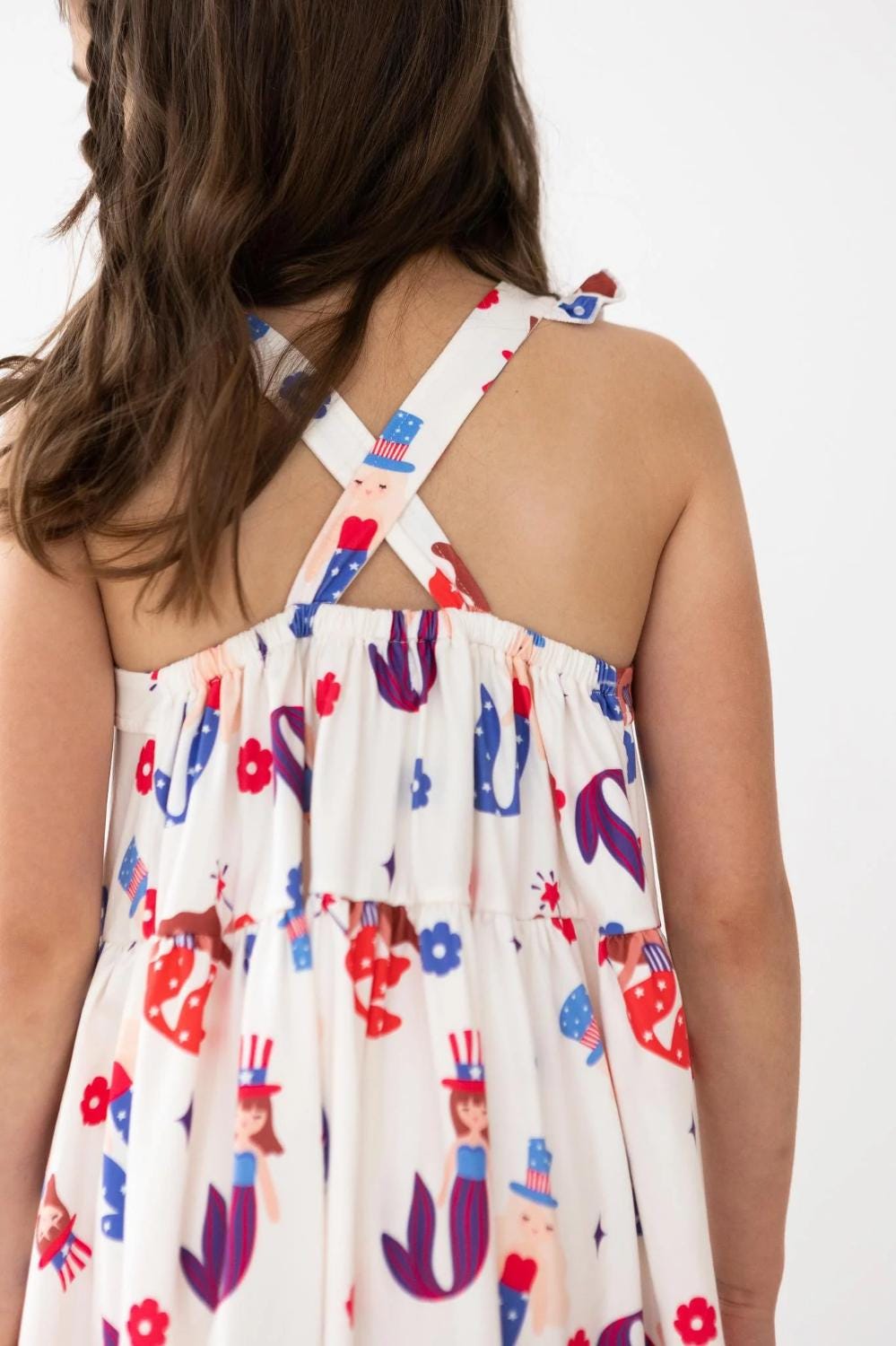Mer-Made in USA Ruffle Cross Back Dress