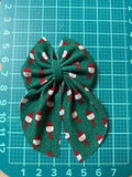 Christmas Snowman Fabric Hair Bow - Holiday Sailor Bow