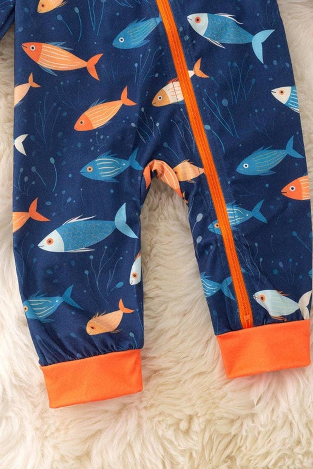 Navy blue baby fisher bodysuit for baby
