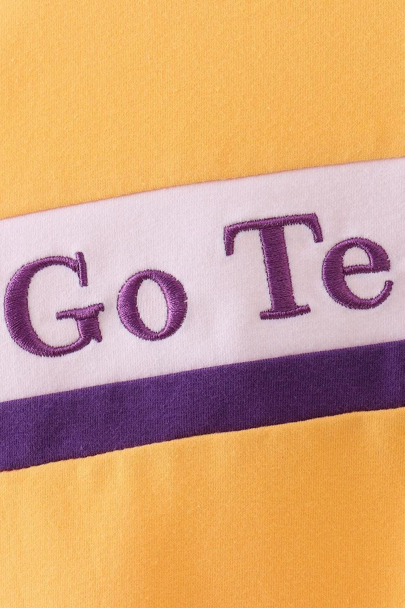 Yellow LSU Go Team embroidery top