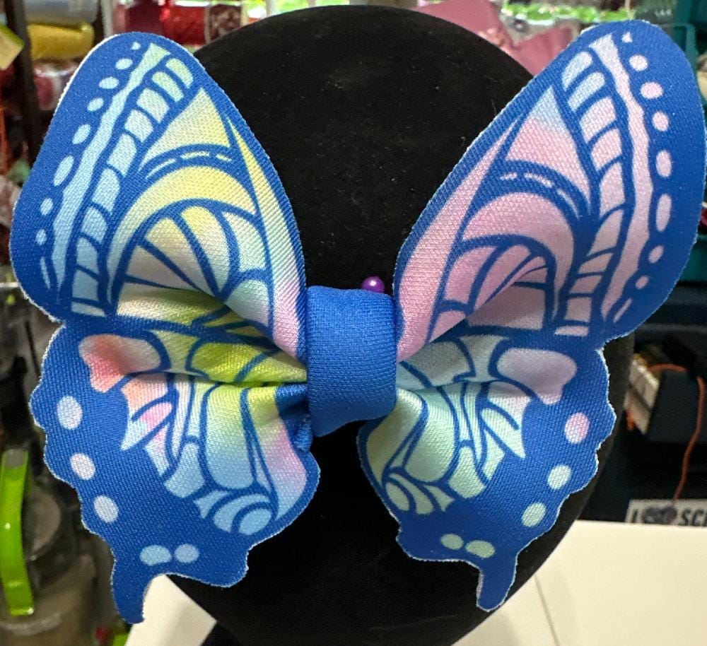 Colorful Butterfly Neoprene Hair bow