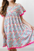 Cabana Floral Pom Pom Dress