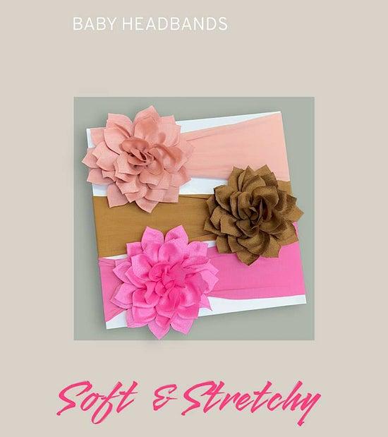 5" Flower Headband For Baby, Very Soft & Stretchable.