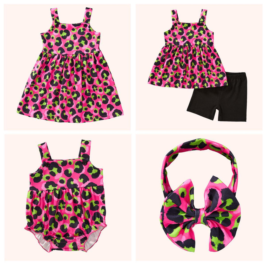 Neon Leopard Girls Dress (Pete + Lucy)