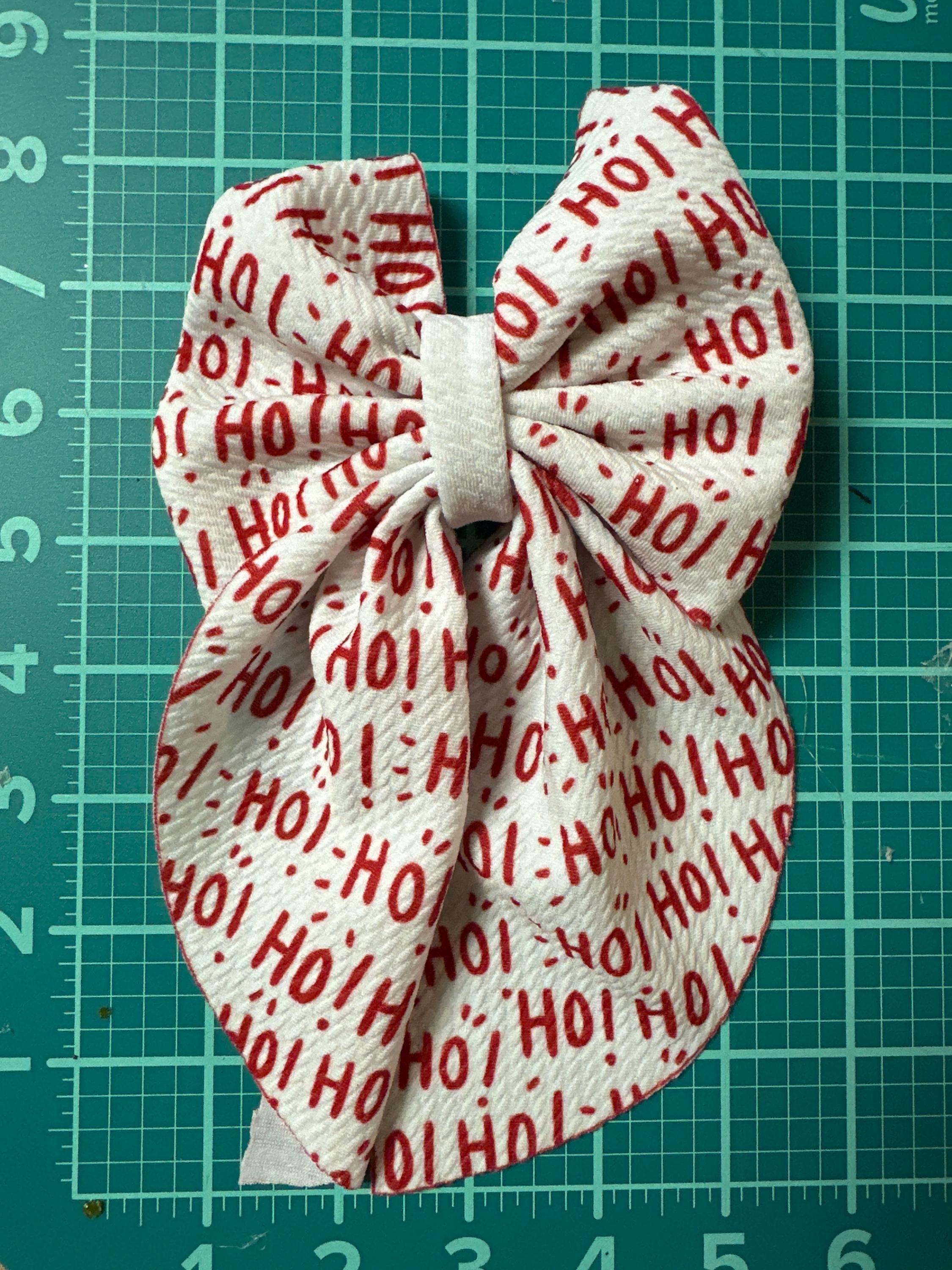 Christmas Snowman Fabric Hair Bow - Holiday Sailor Bow