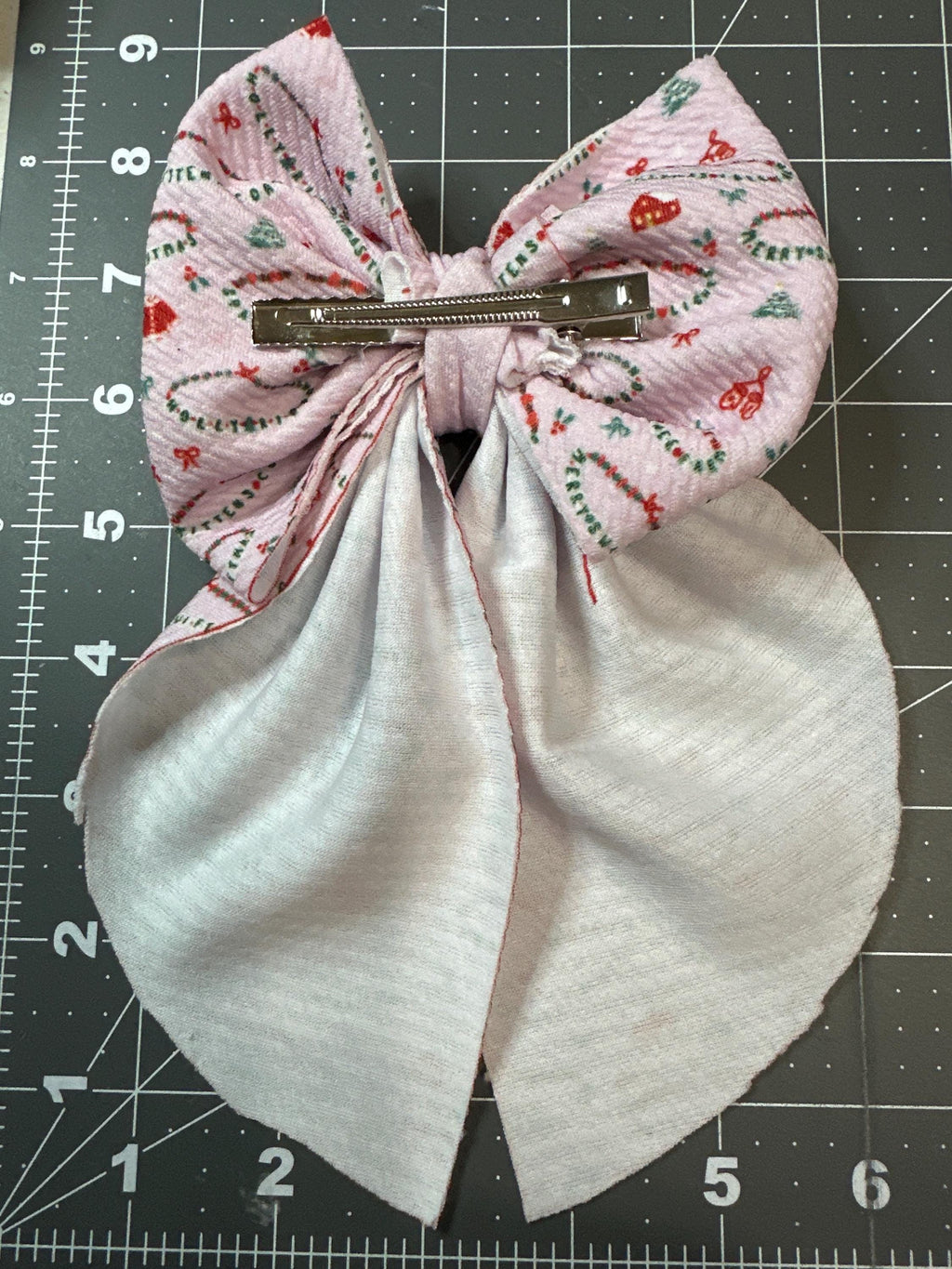 Girly Christmas Flowy Sailor Fabric Hair Bows