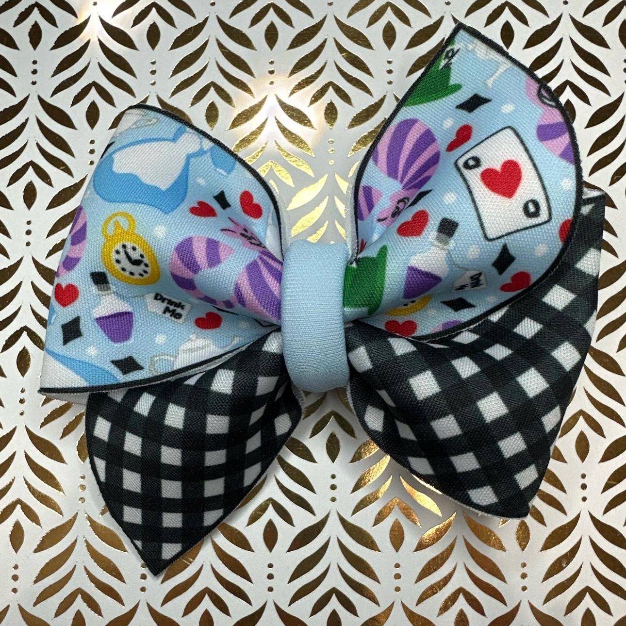 Alice in Wonderland Pinwheel Hair bow