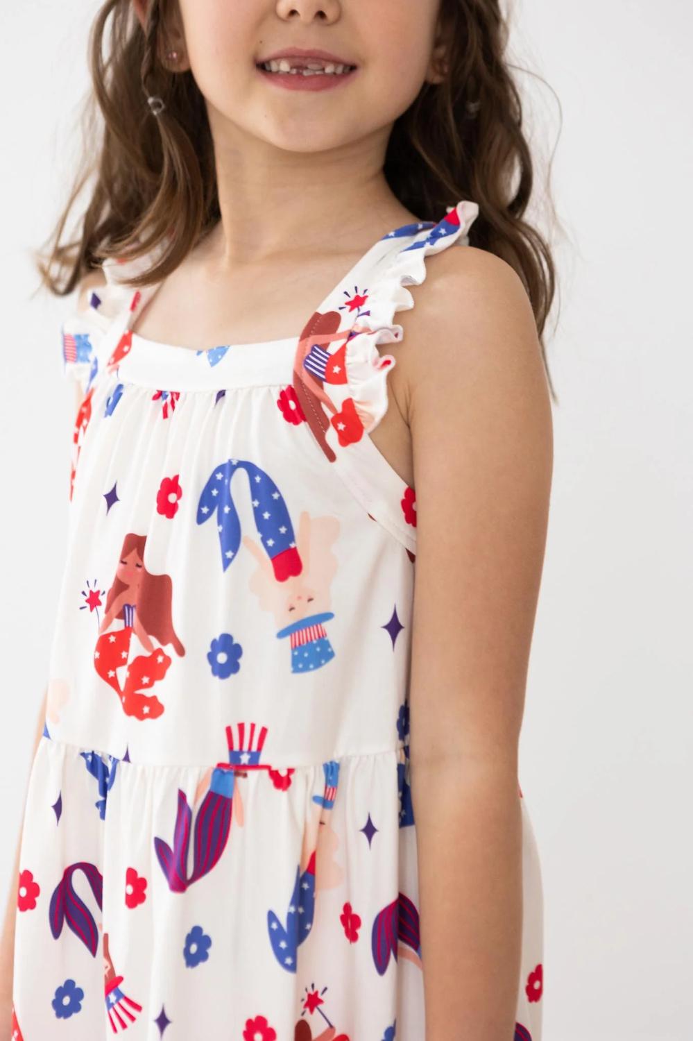 Mer-Made in USA Ruffle Cross Back Dress