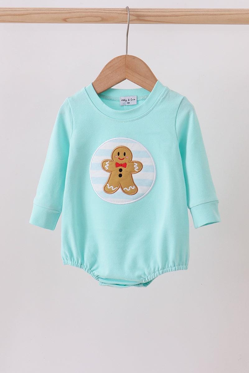 Blue gingerbread applique bubble