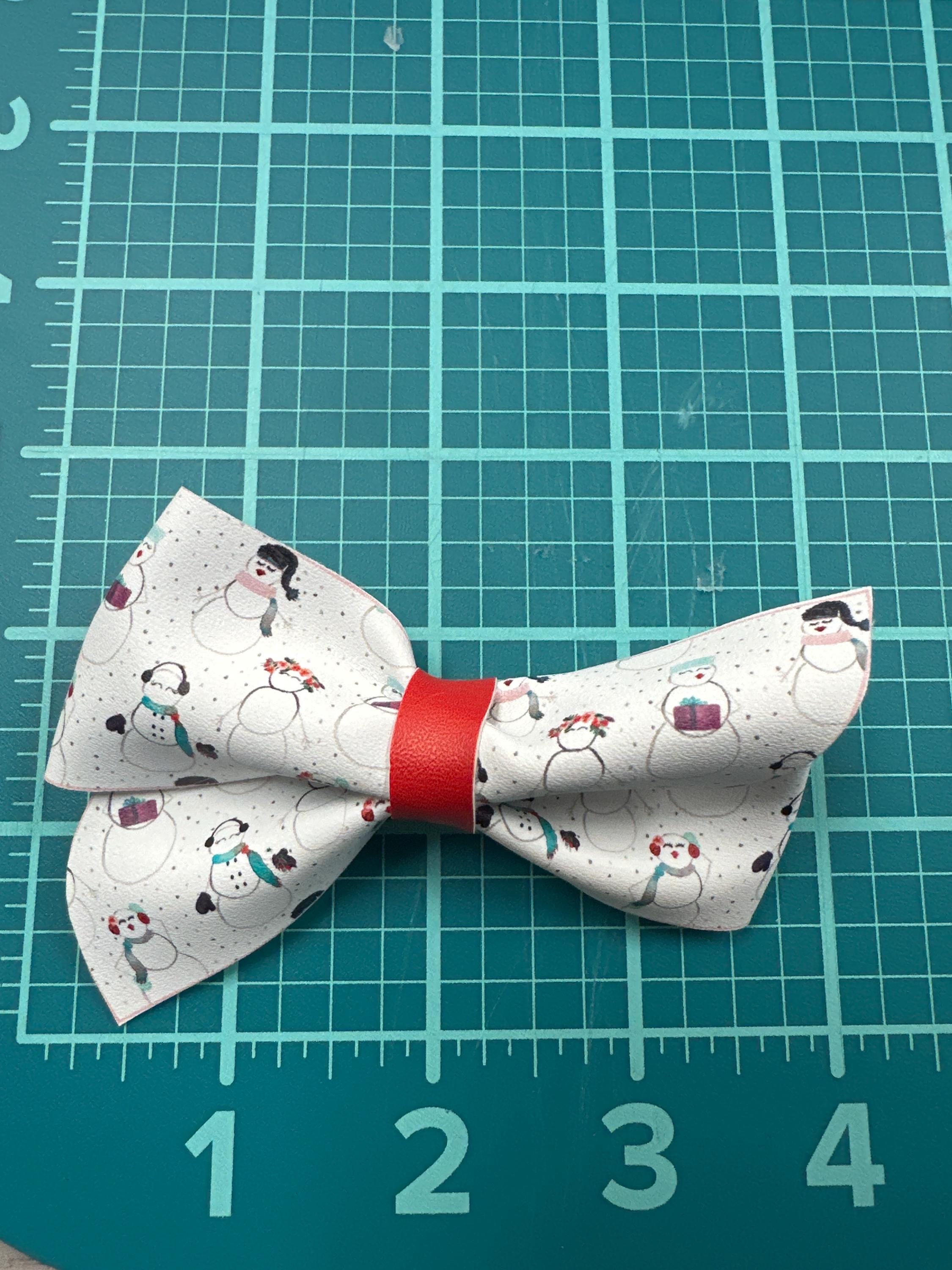 Christmas Forest Pinwheel Faux Leather Hair bows