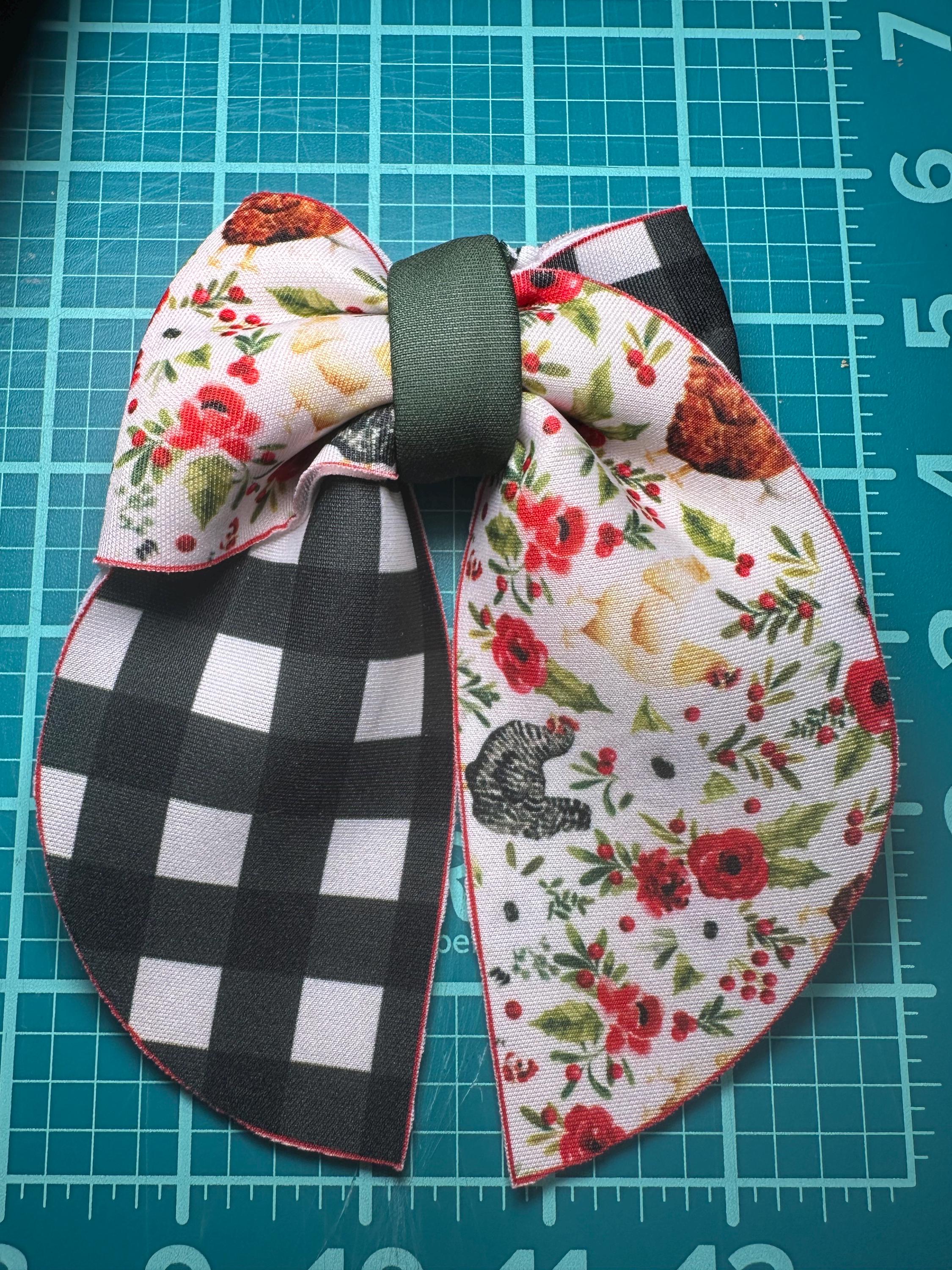 Farmhouse Christmas Sailor Neoprene Hair bow