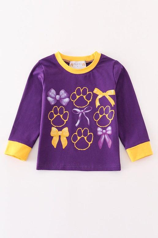 LSU tiger bow girl Long sleeve top
