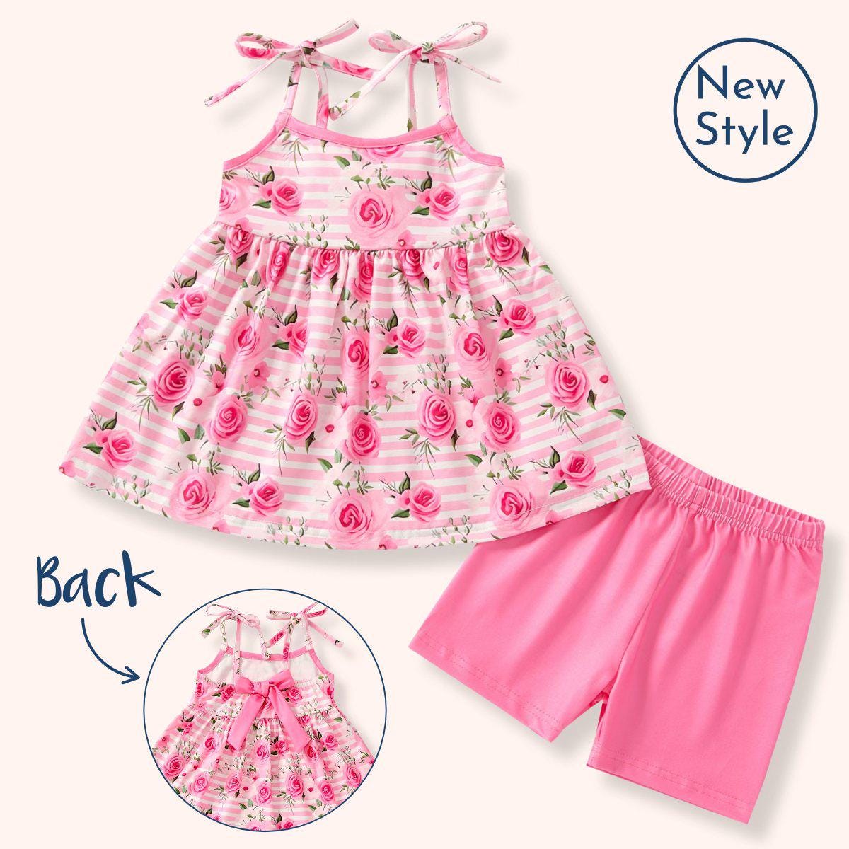 Pink Posies - Shorts Set