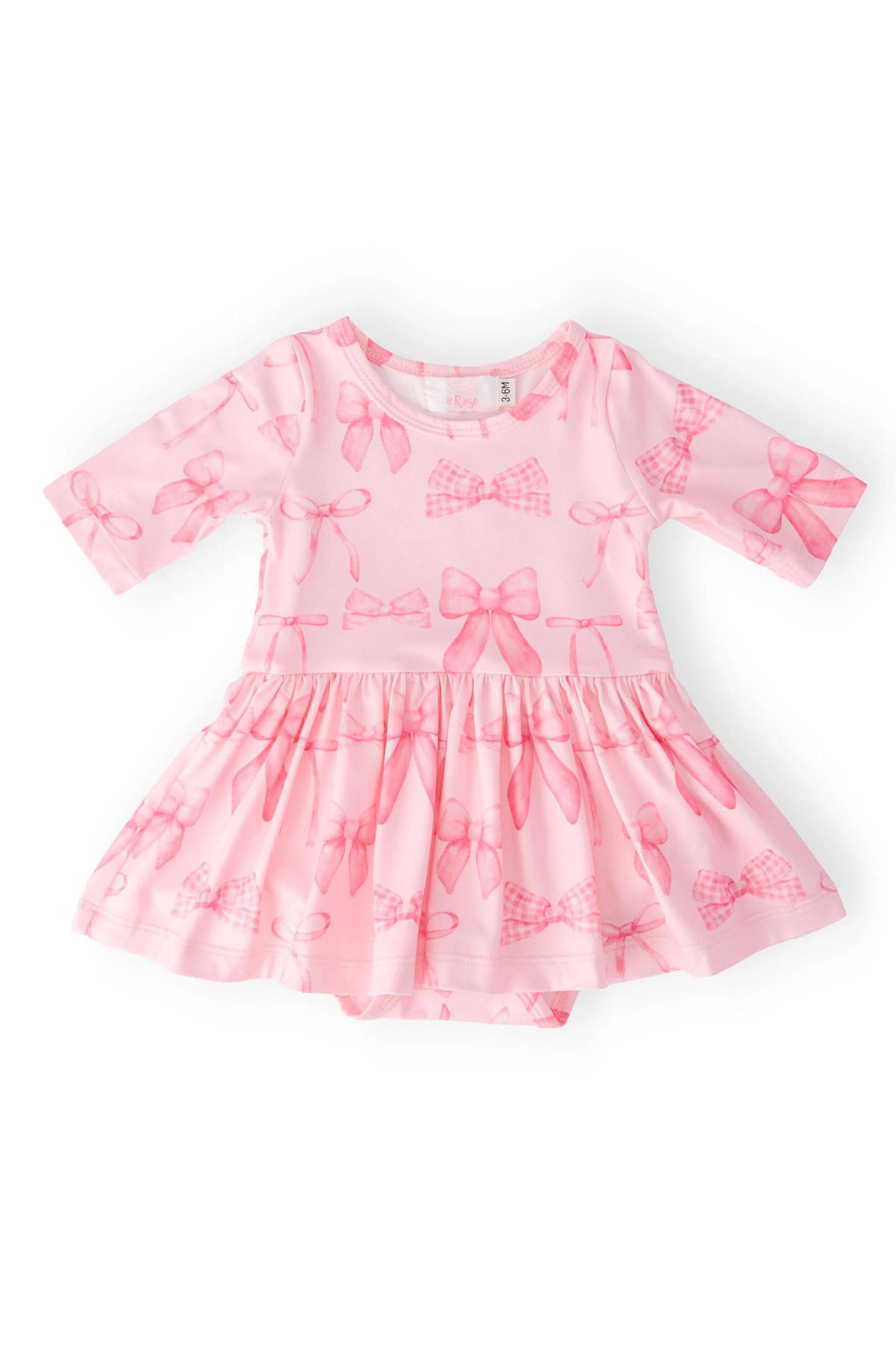 Blushing Bows 3/4 Sleeve Twirl Bodysuit