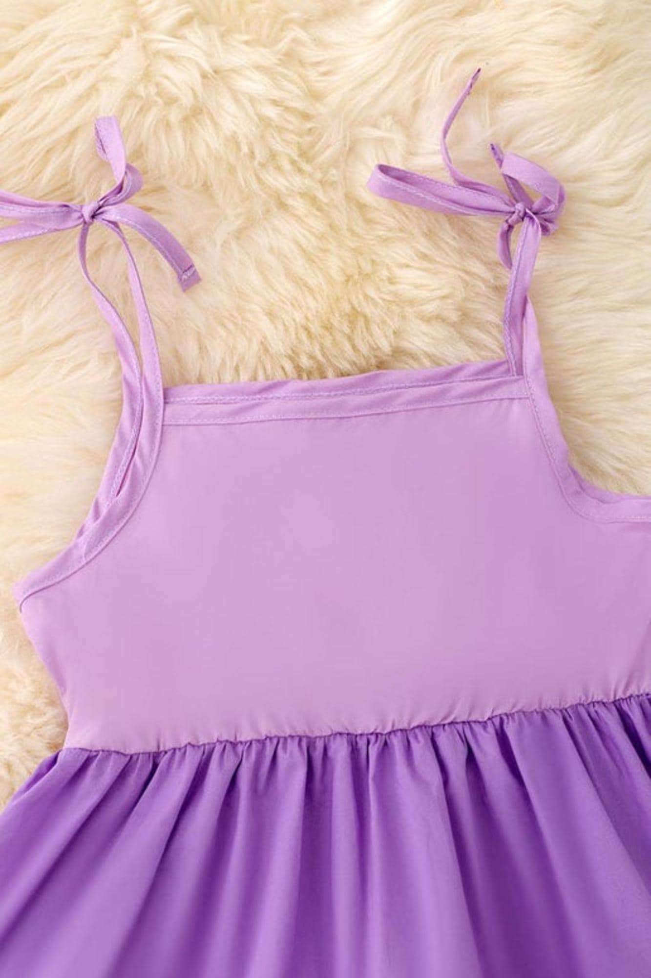 Multi-Purple tone ruffle dress.
