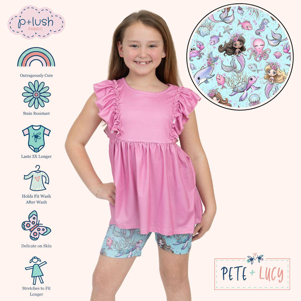 Mermaid Lagoon 2 piece shorts outfits