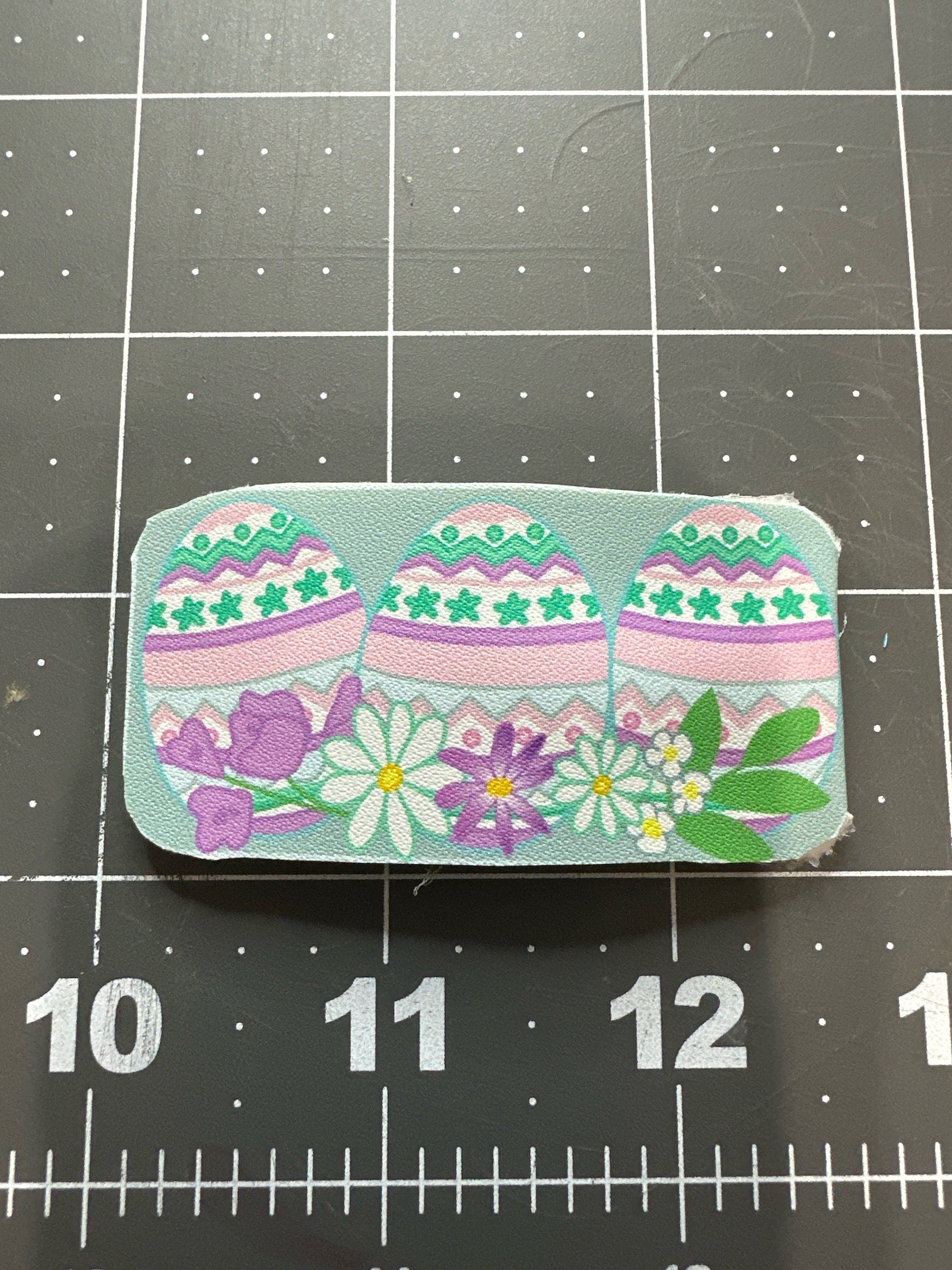 Pastel Spring Garden Faux Leather Hair Clip