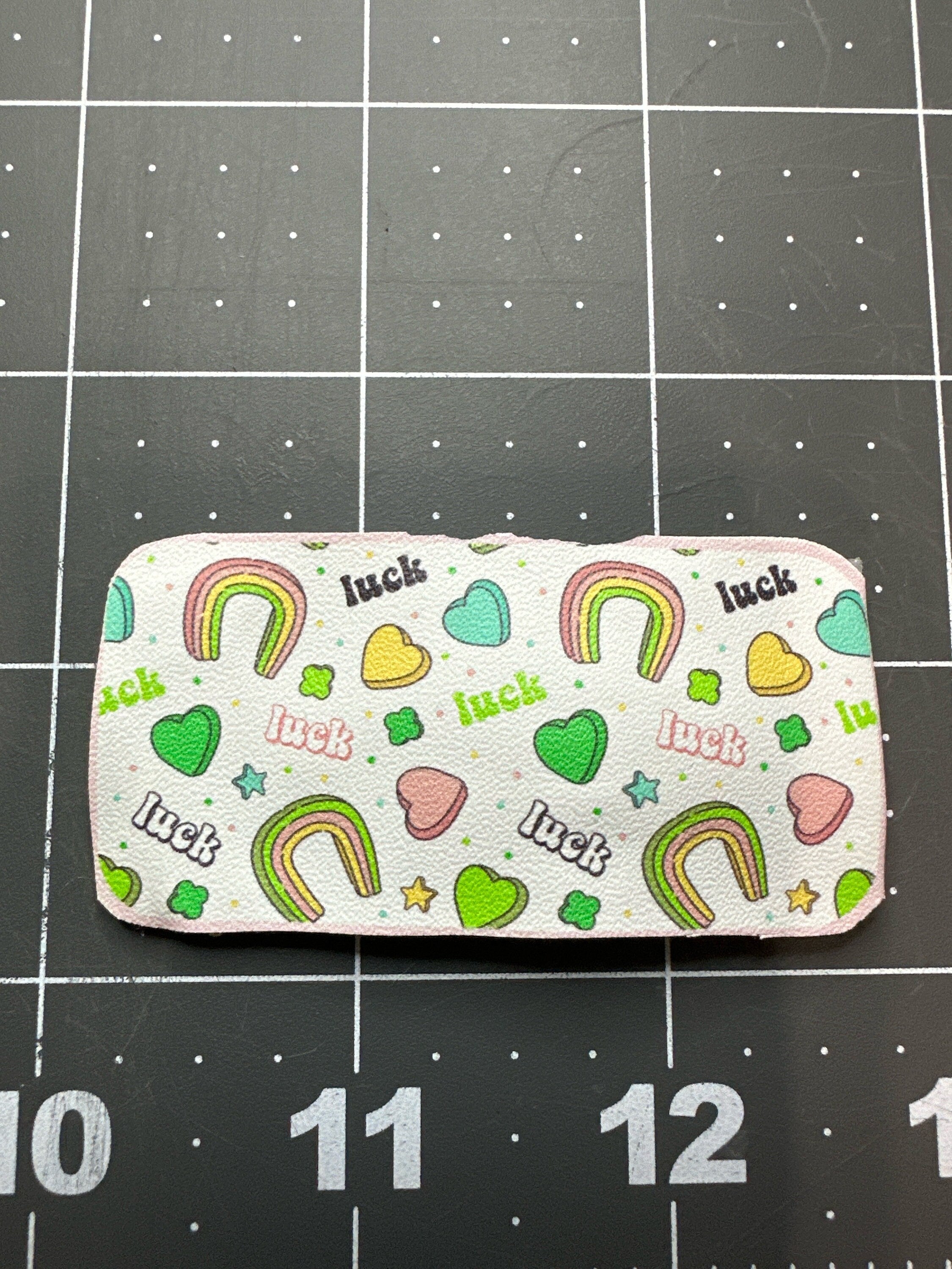 St. Patrick's Day Faux Leather Barrette, Lucky Charms