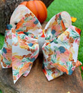 6.5" Double layer fall printed hair bows