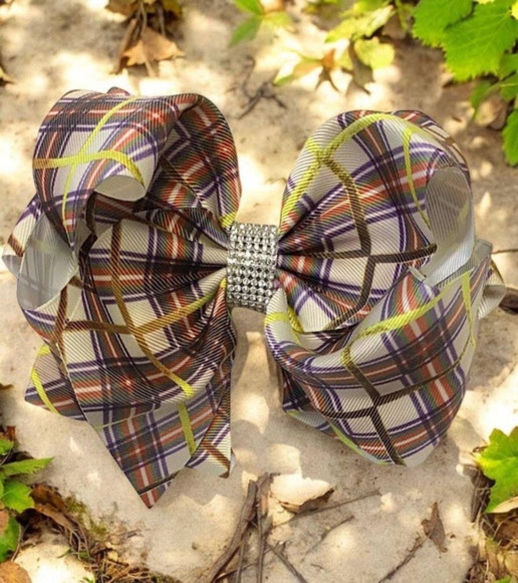 6.5" Double layer fall printed hair bows