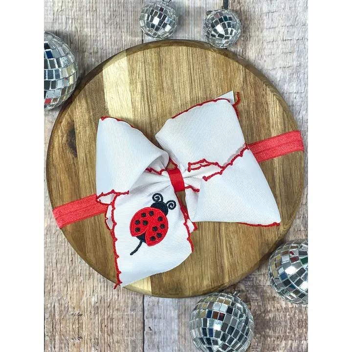 Animal Embroidered Moonstitch Bow Headband