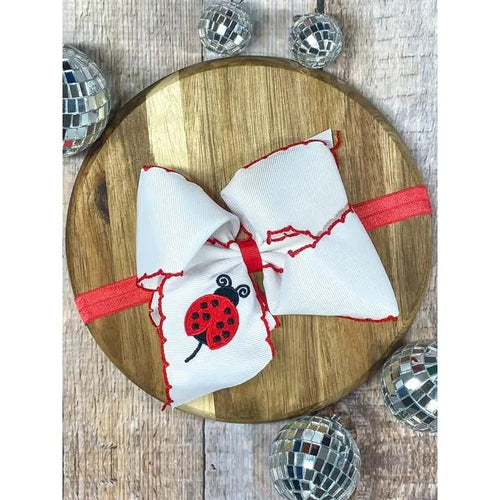 Animal Embroidered Moonstitch Bow Headband
