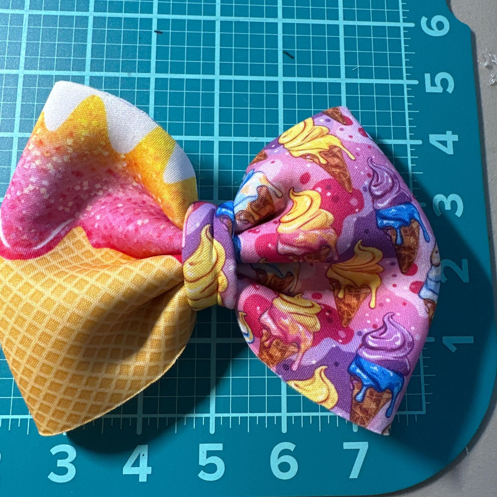 Ice Cream Treats Pinch Fabric Hair bow