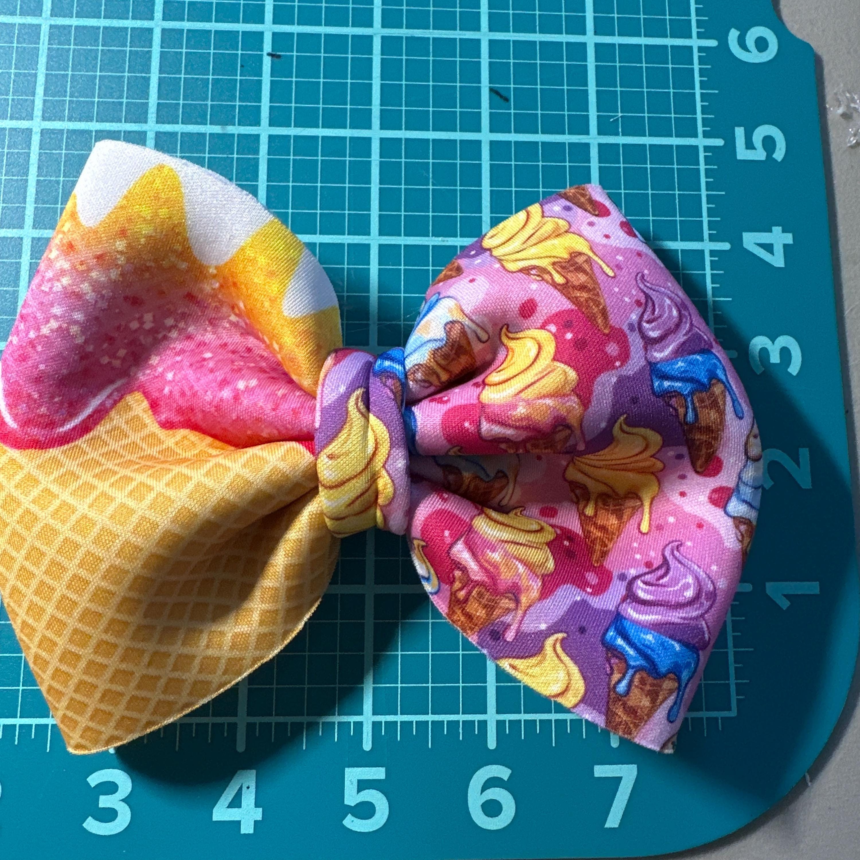 Ice Cream Treats Pinch Fabric Hair bow