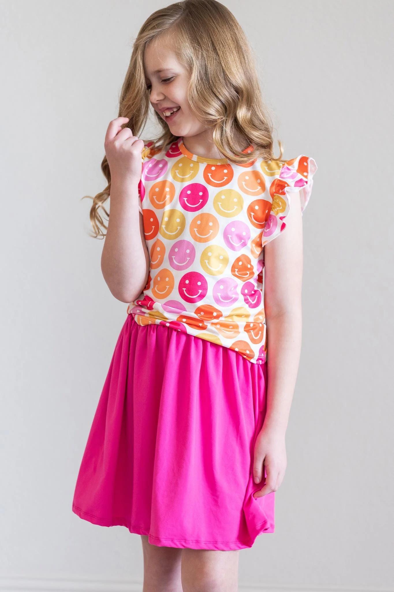 Don't Worry, Be Hippy Short Sleeve Ruffle Tee