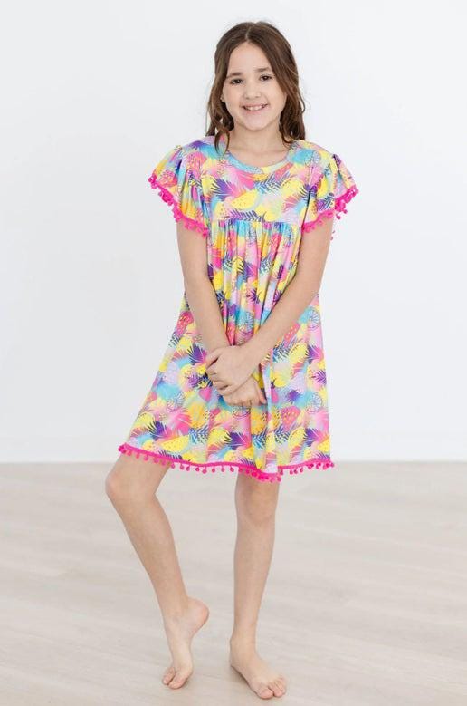 Tropical Glow Pom Pom Dress