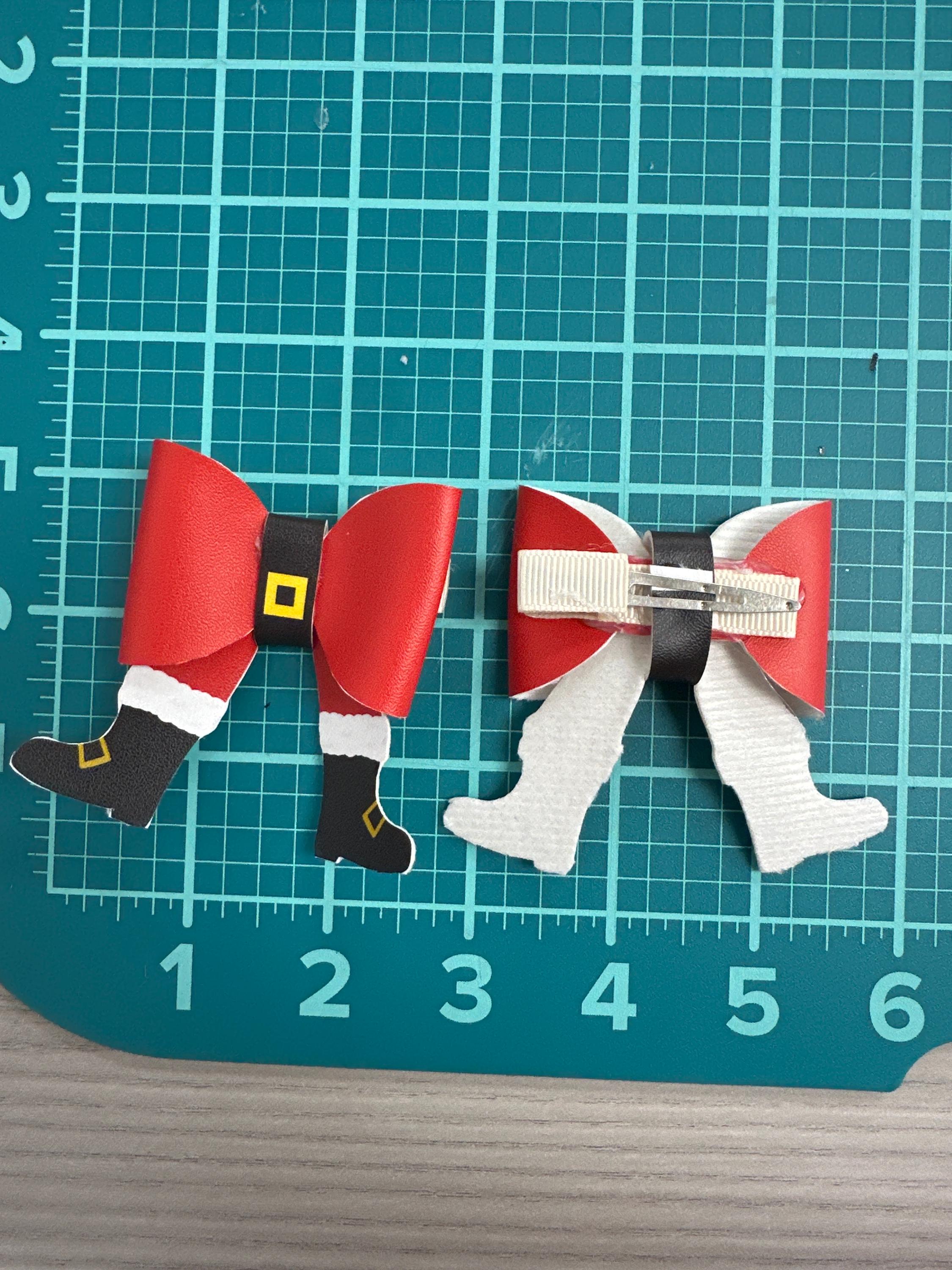 Christmas Stockings Sailor Faux Leather Hair bows