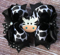 Handmade Girls Cow Print OTT Hair Bow
