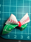 Baseball Faux Leather Hair Bows