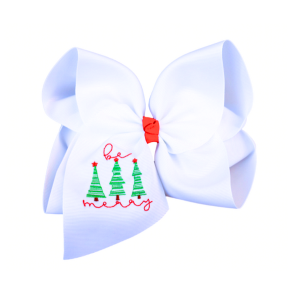Be Merry Embroidered Hair Bow