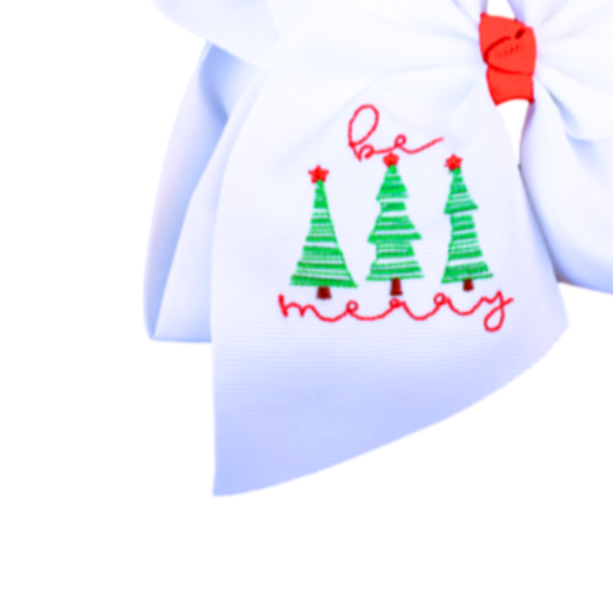 Be Merry Embroidered Hair Bow