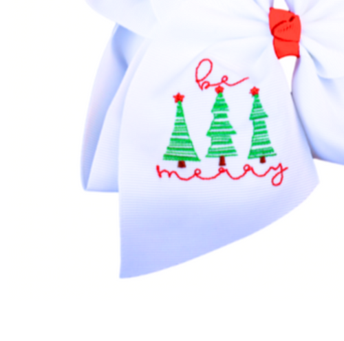 Be Merry Embroidered Hair Bow