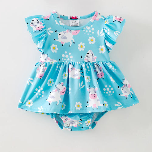 Blue Cow Romper