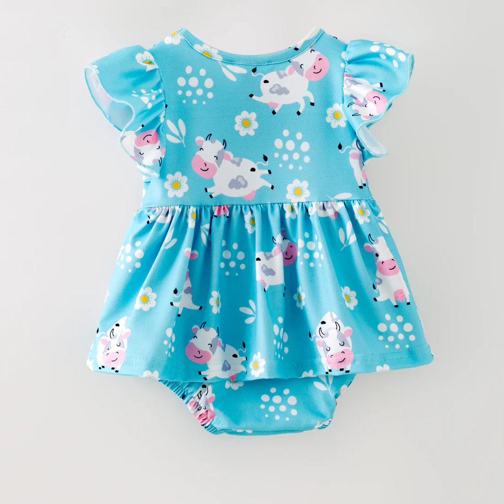 Blue Cow Romper