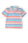 Boys Red, White & Stripe Short Sleeve Polo