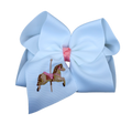 Carousel Horse Embroidered Hair Bow