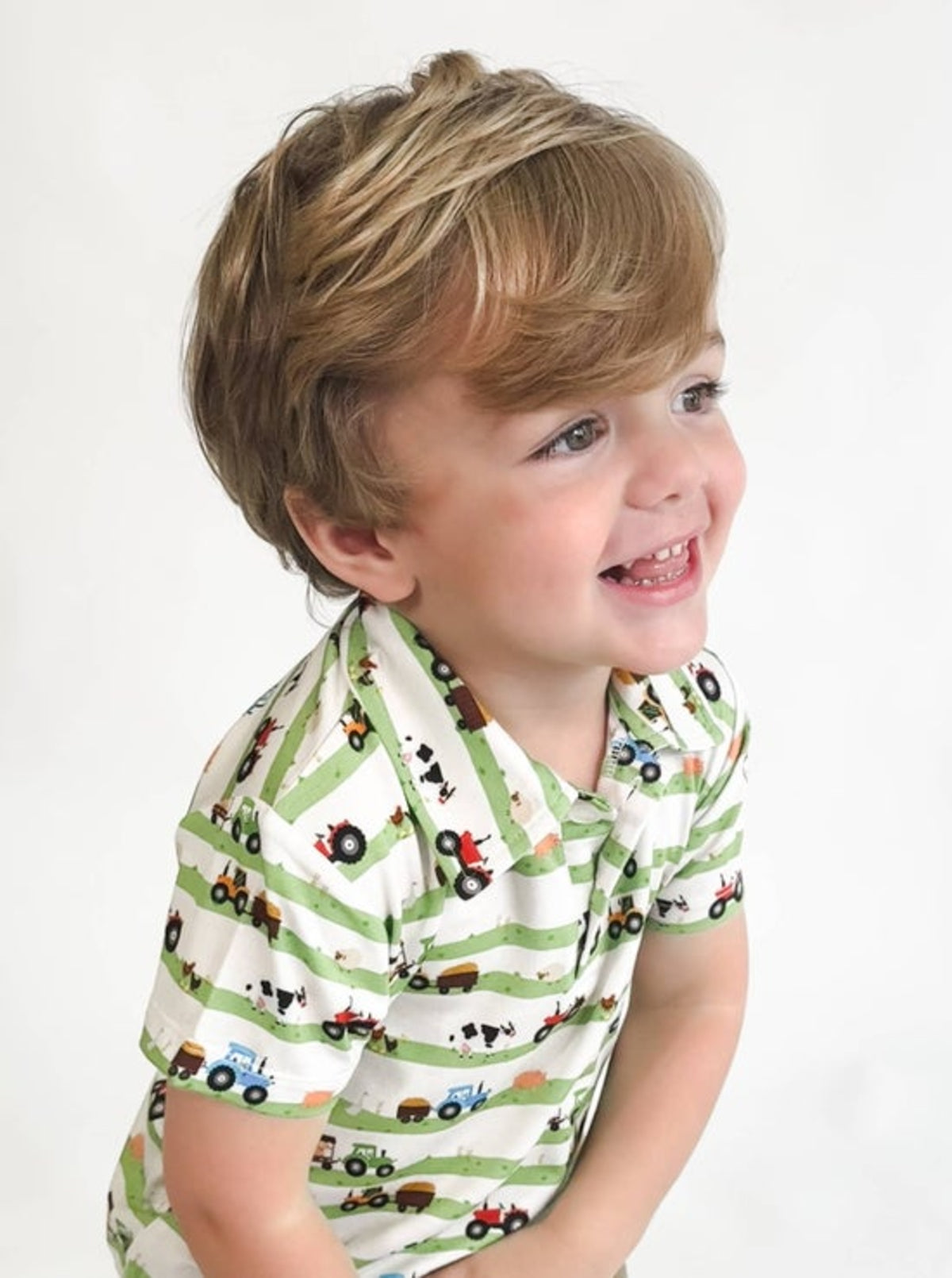 Farm Stripes Short Sleeve Polo Shirt