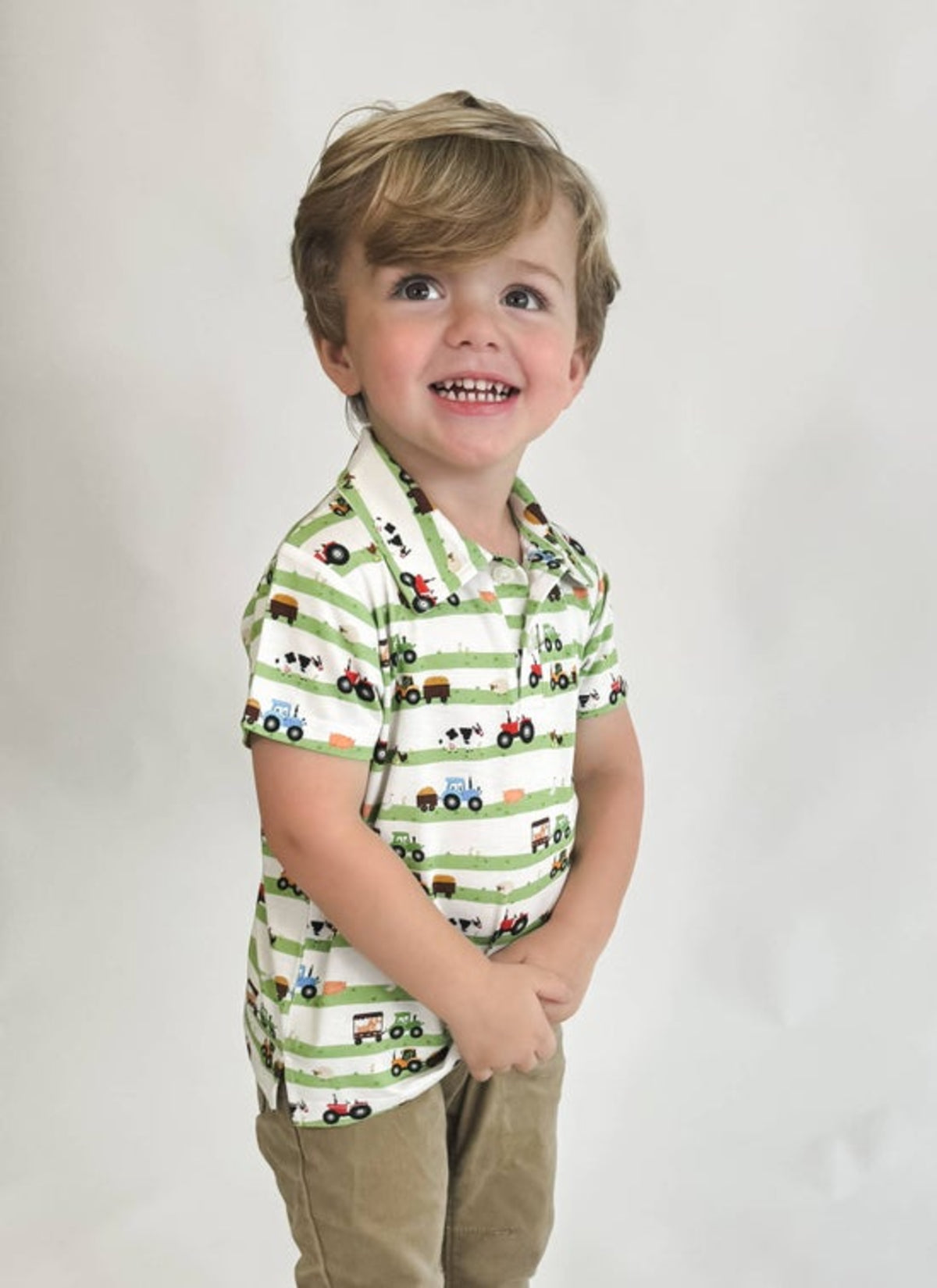 Farm Stripes Short Sleeve Polo Shirt