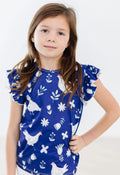 Feathered Friends Short Sleeve Ruffle Tee