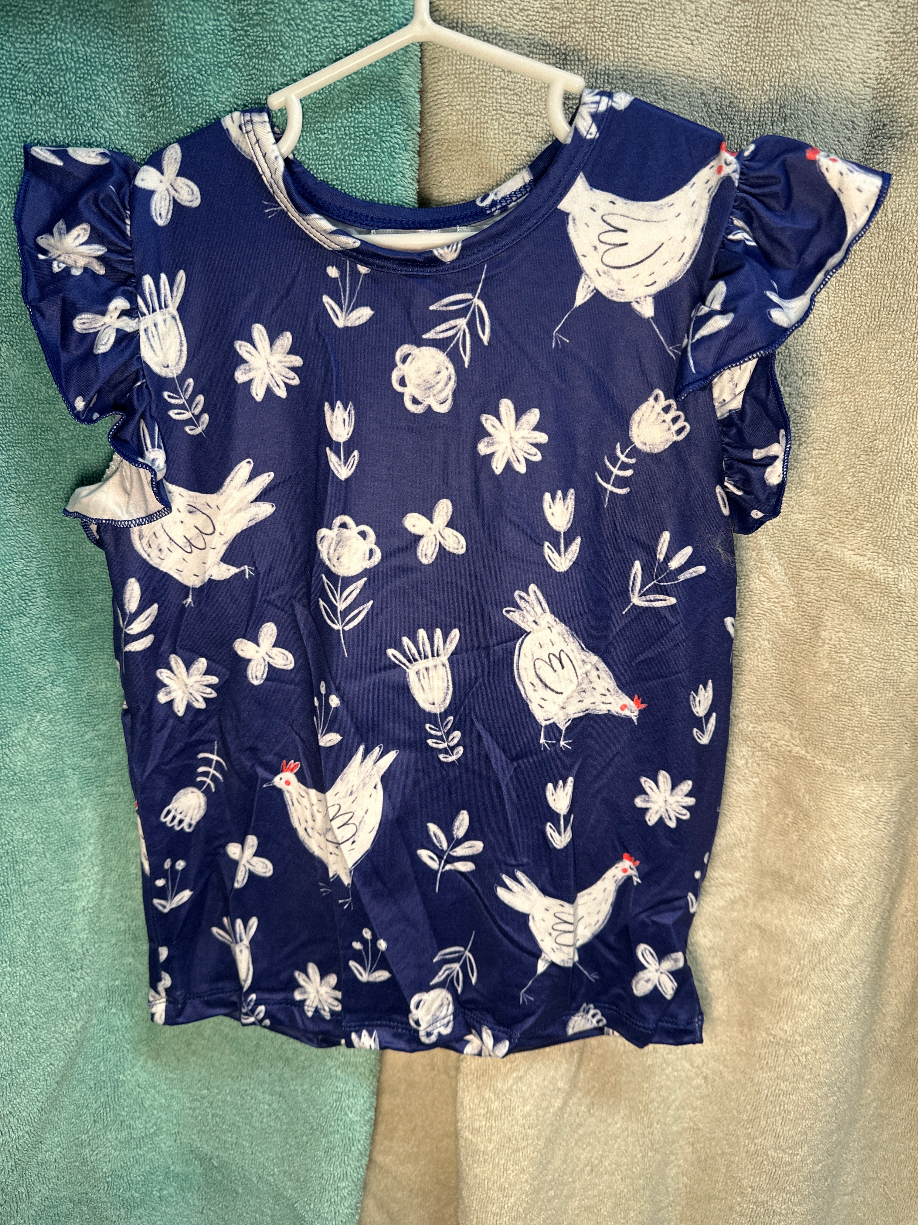 Feathered Friends Short Sleeve Ruffle Tee