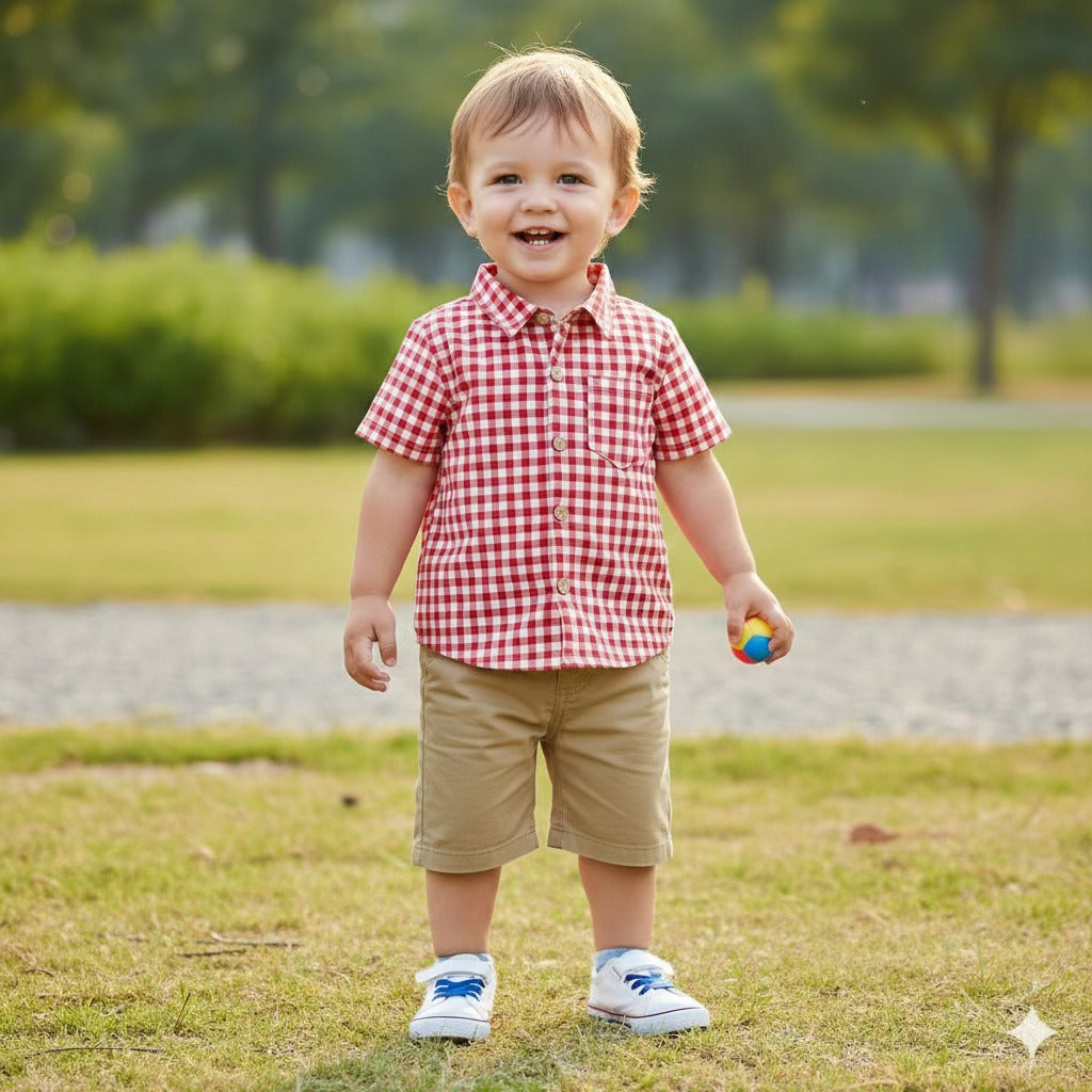 Gingham Picnic - Boy Shirt